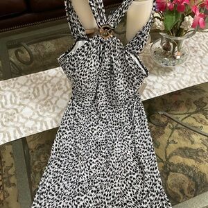 Michael Kors Black and White Patterned Dress
